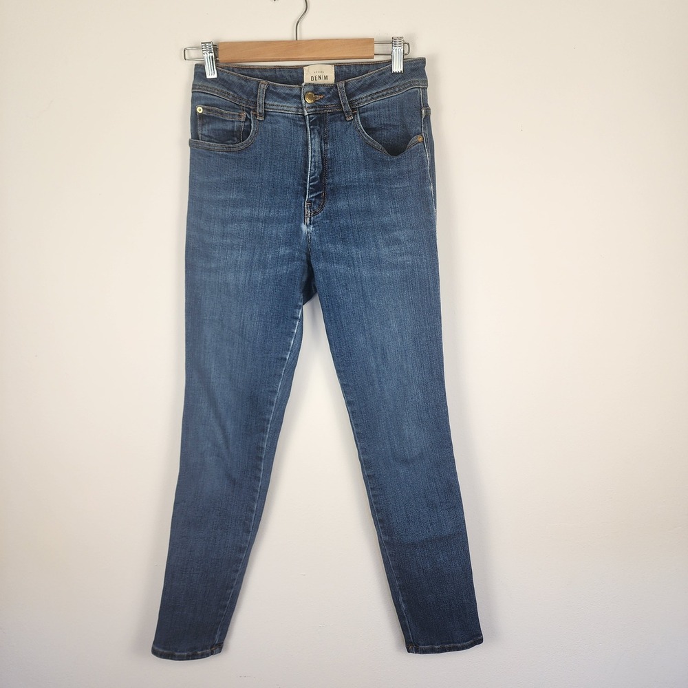 Sezane Denim Jeans High Rise‎ Slim Fit Medium Wash Classic Style Size 28